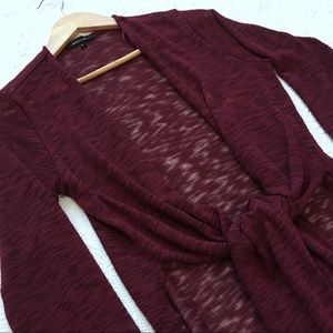 Reposh Burnt Maroon Vintage Long Line Cardigan